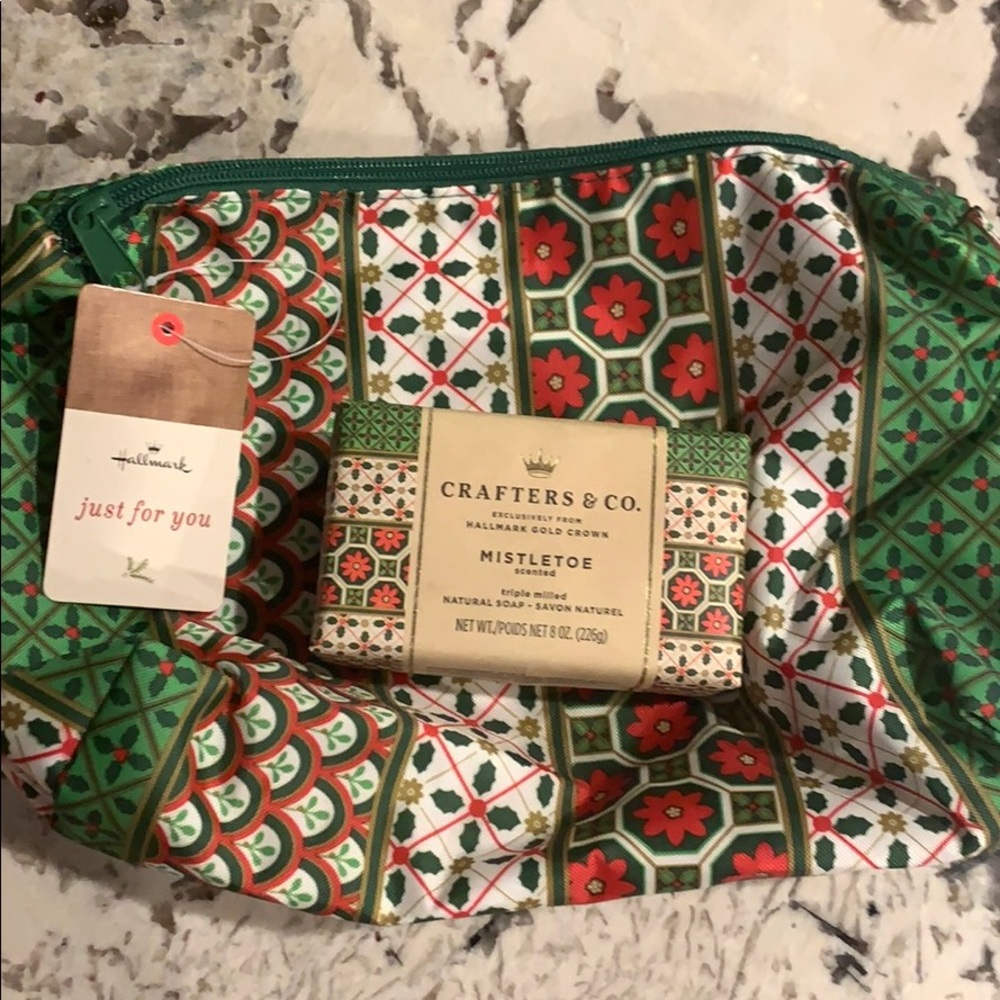 Hallmark Mistletoe Soap bar and Makeup Bag